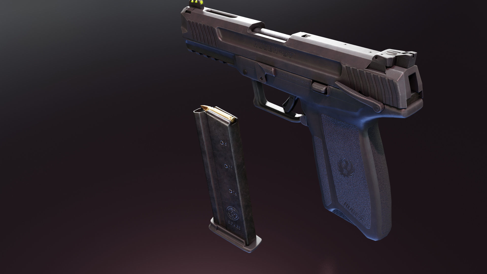 Ruger 57 Low-poly 3D model_5