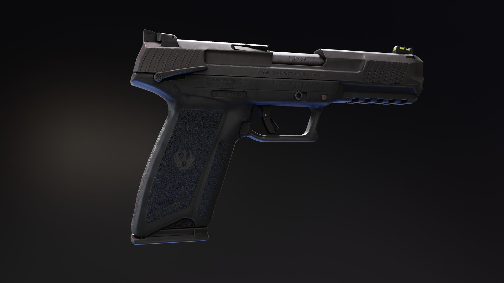 Ruger 57 Low-poly 3D model_1