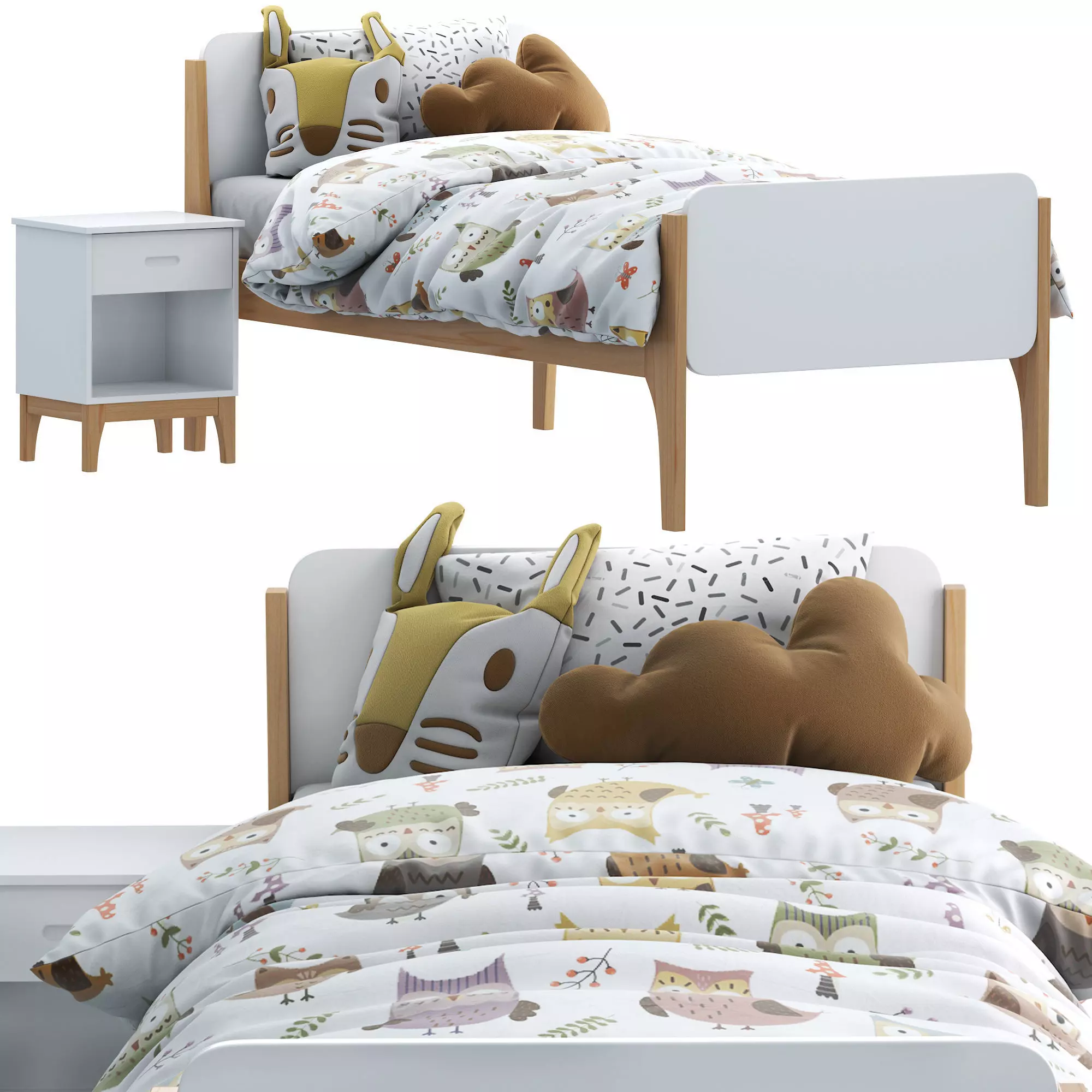 Made linus single bed 3D model_0