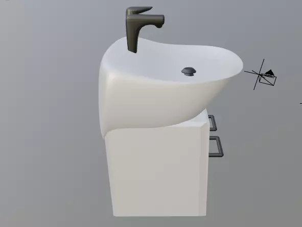 wash-basin bathroom sink Low-poly 3D model_0