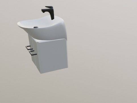wash-basin bathroom sink Low-poly 3D model_2