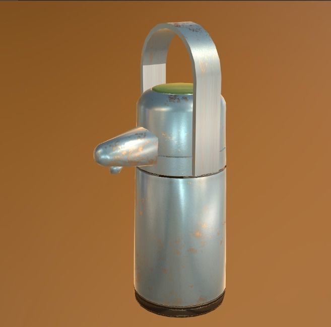 Vacuum flask 3 Low-poly 3D model_8