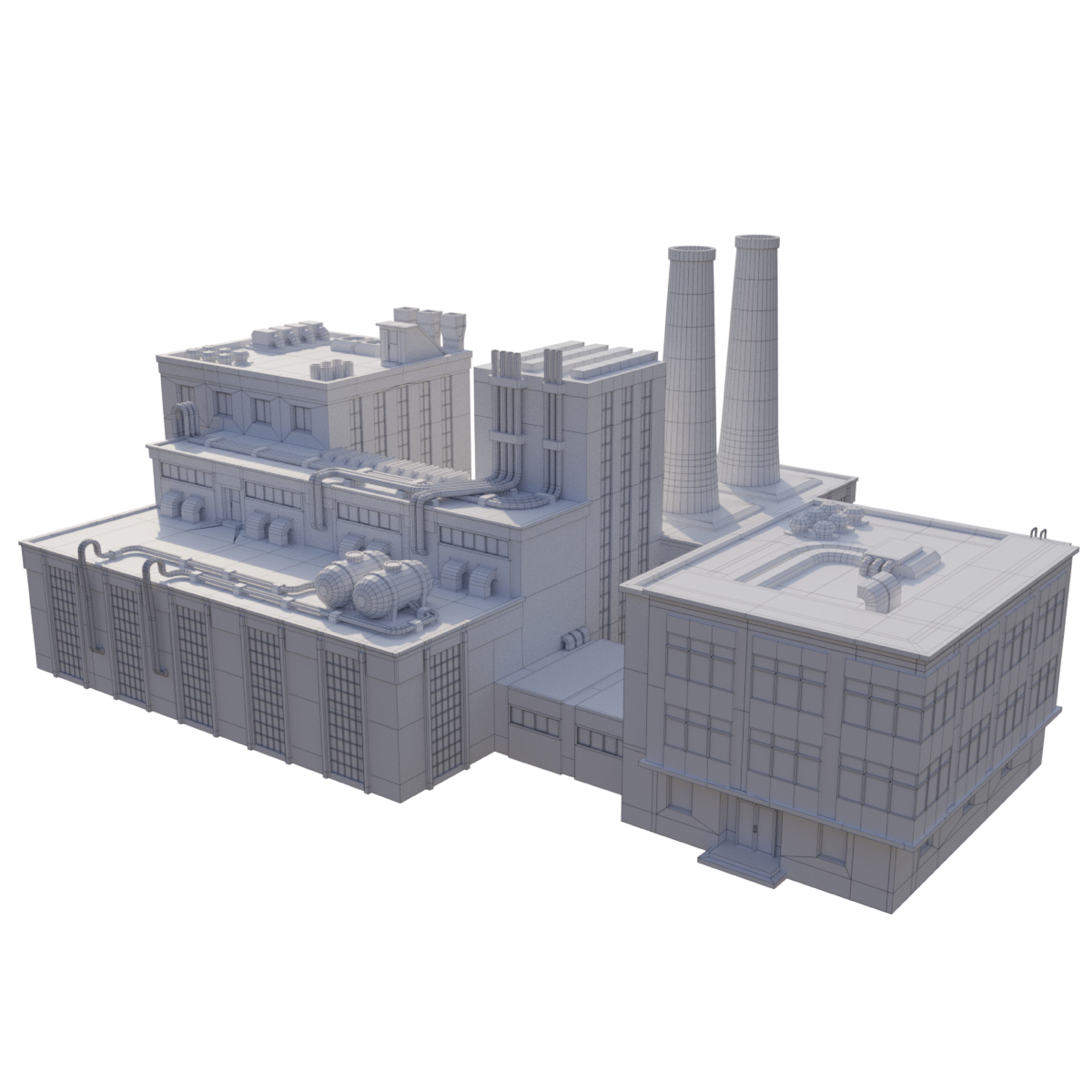 Factory Low-poly 3D model_8