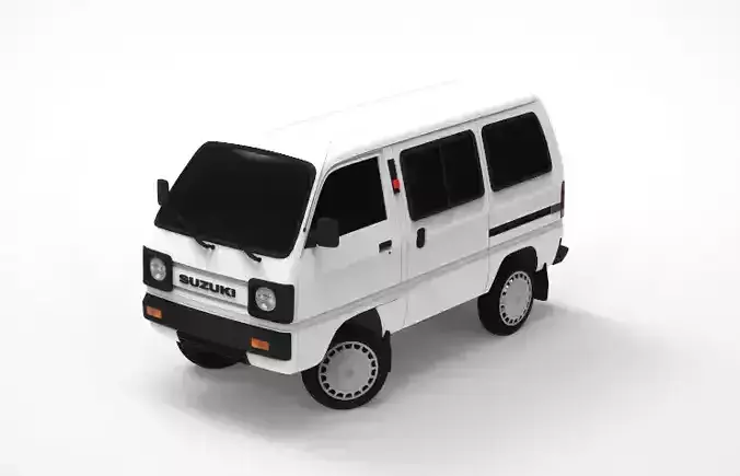 Low Poly Suzuki Super Carry Minivan Low-poly 3D model