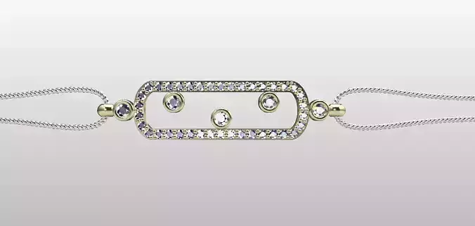 Wristband gold bracelet with diamonds