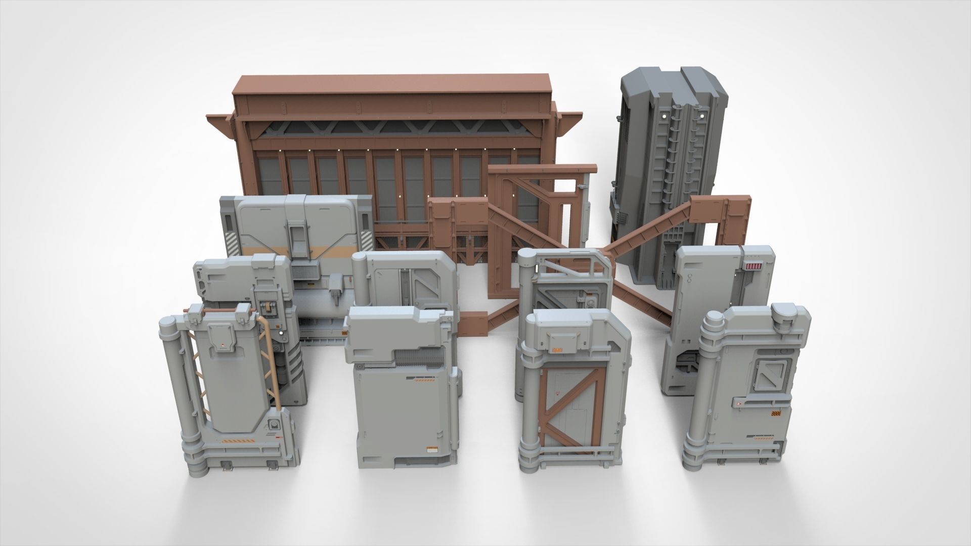 sci-fi Architecture kitbash 18 3D model_2