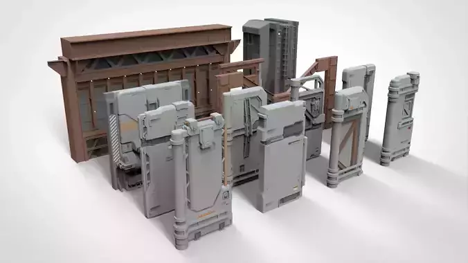 sci-fi Architecture kitbash 18 3D model