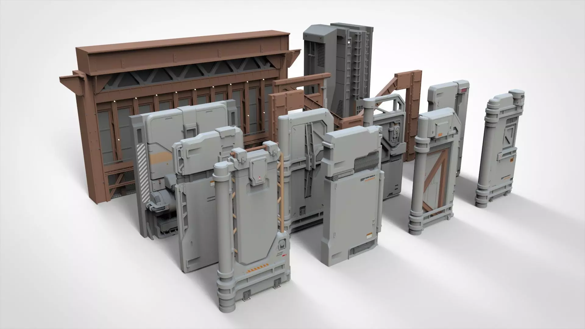 sci-fi Architecture kitbash 18 3D model_0