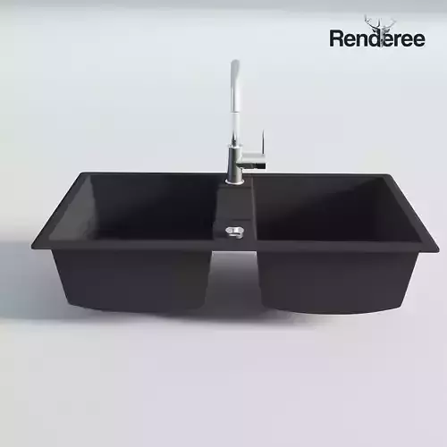 Kitchen Black Double Sink 2