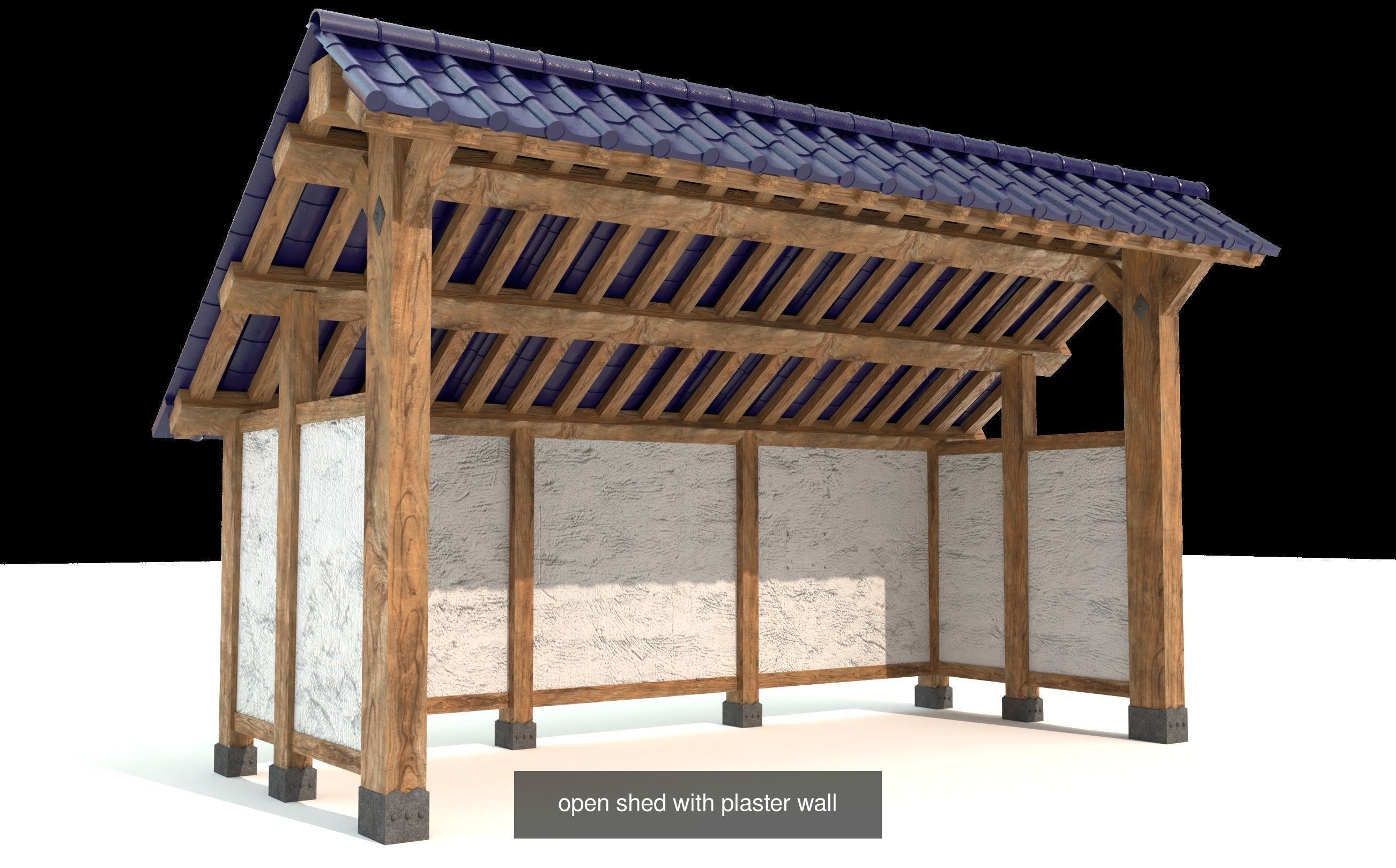 open shed duo pack 3D Model Collection_1