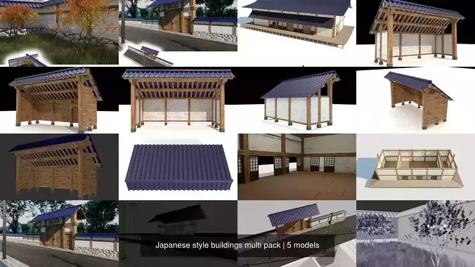 Japanese style buildings multi pack