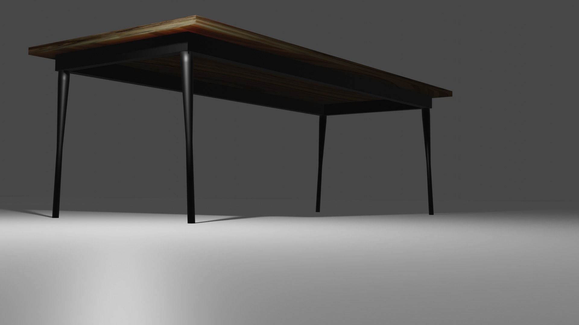 Wood Lacquered Dining Table Low-poly 3D model_4