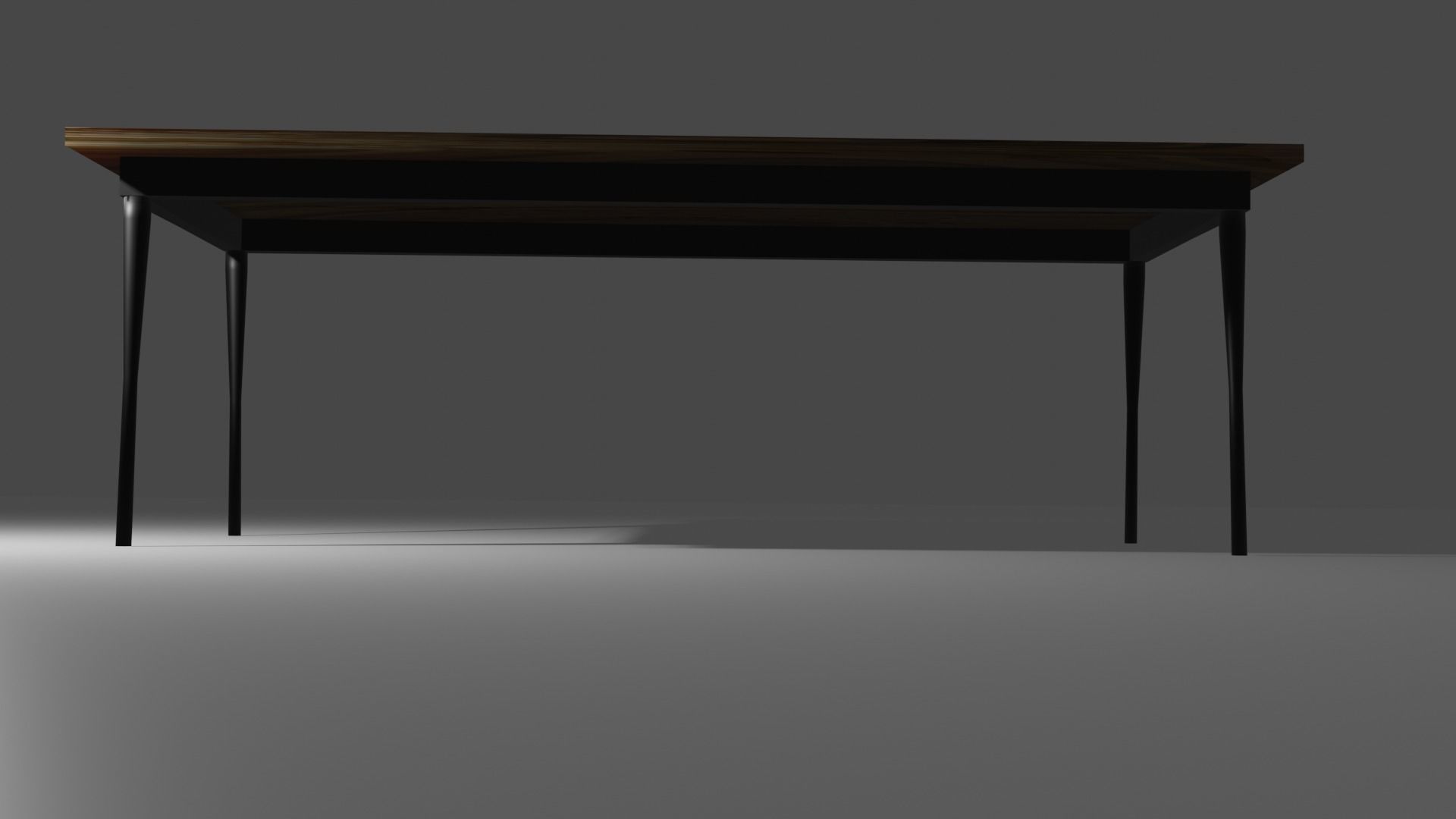 Wood Lacquered Dining Table Low-poly 3D model_3