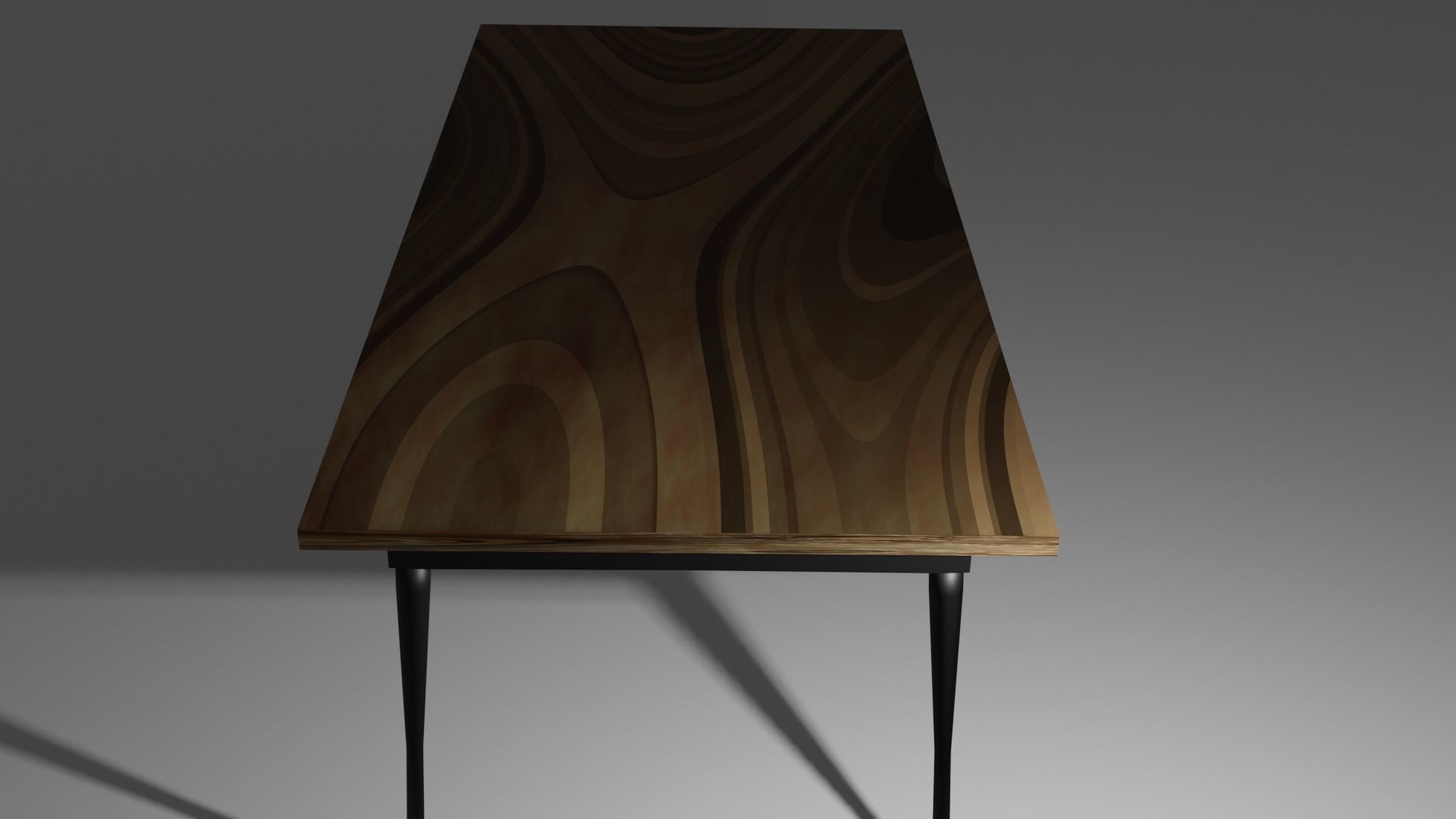 Wood Lacquered Dining Table Low-poly 3D model_2