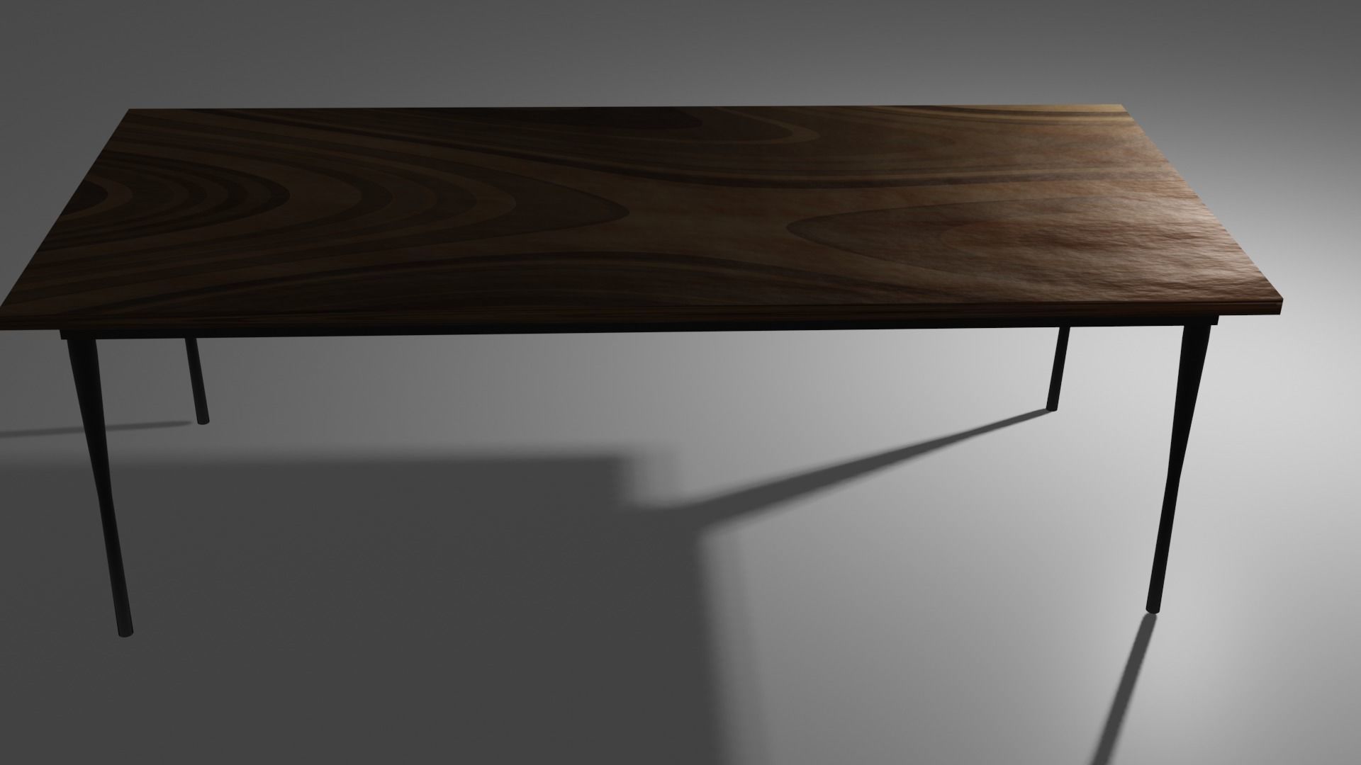 Wood Lacquered Dining Table Low-poly 3D model_1