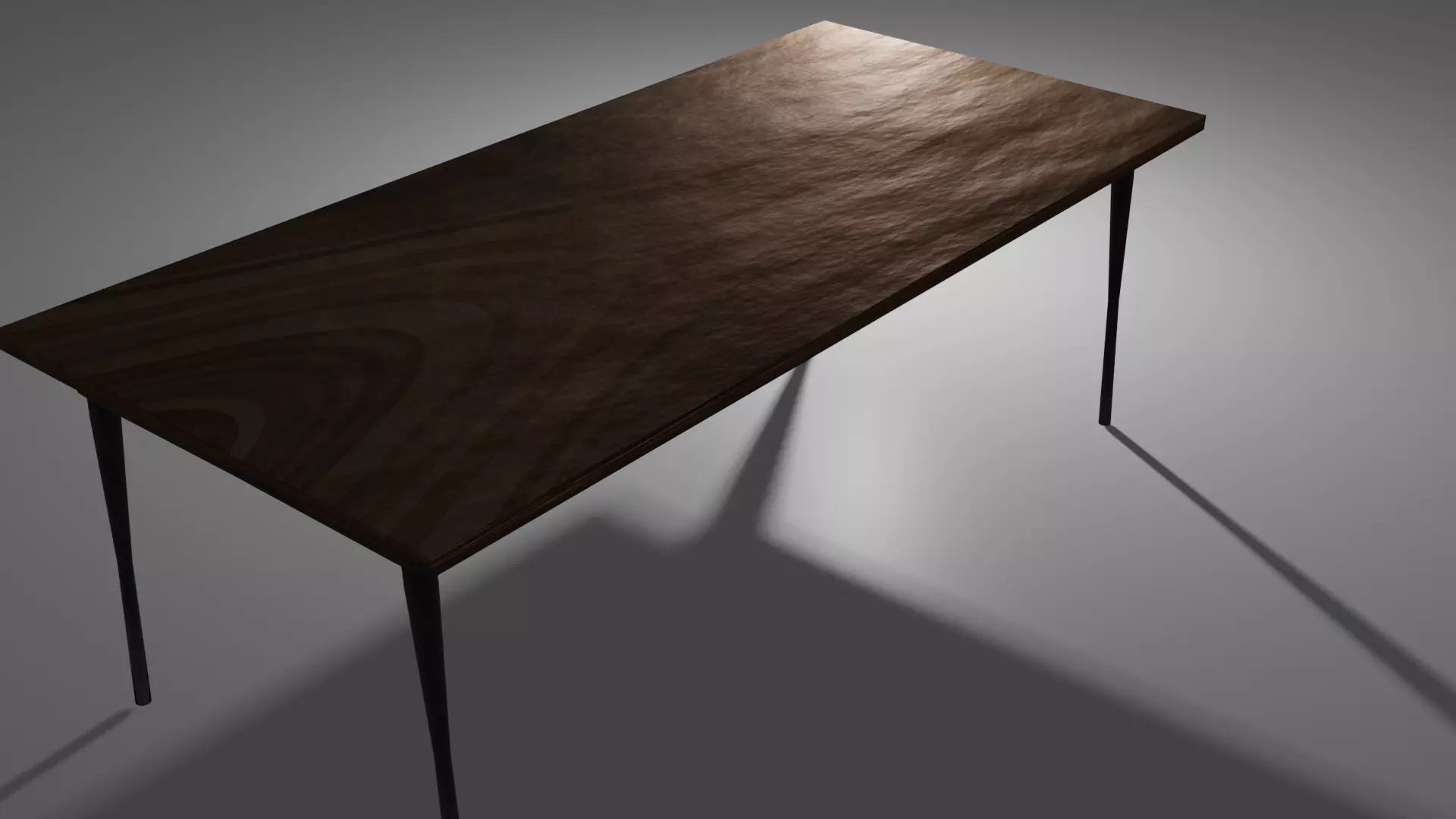 Wood Lacquered Dining Table Low-poly 3D model_0