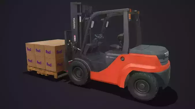 Toyota Pneumatic Tire Forklift with Boxes