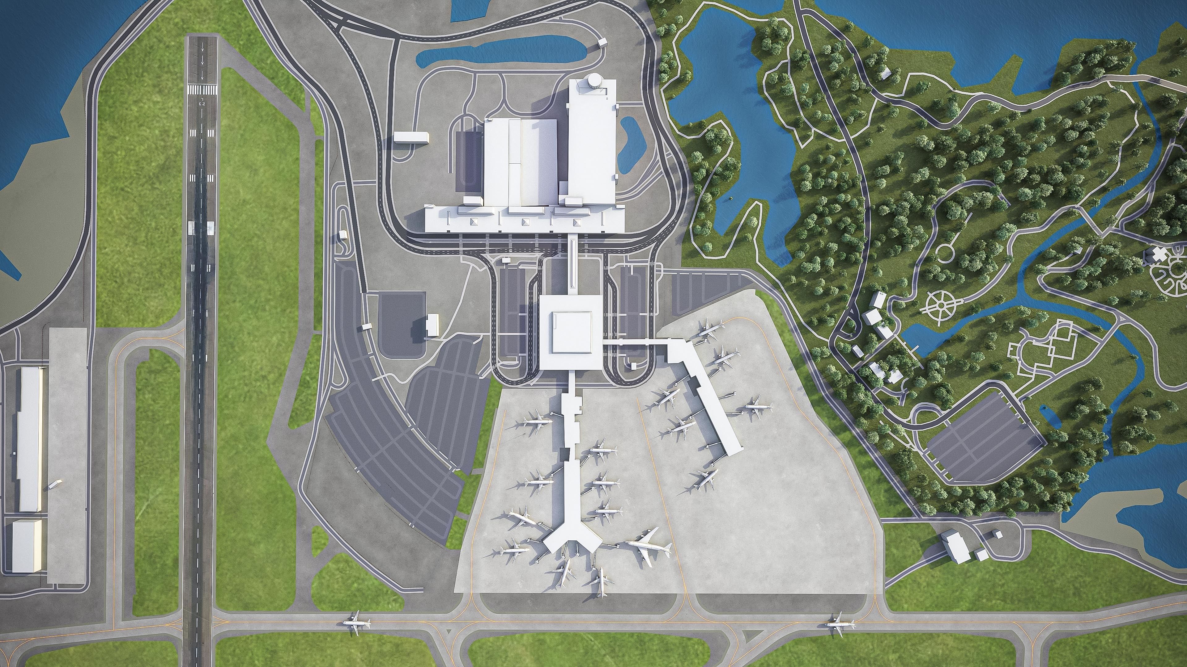 Norfolk International Airport - ORF Low-poly 3D model_7