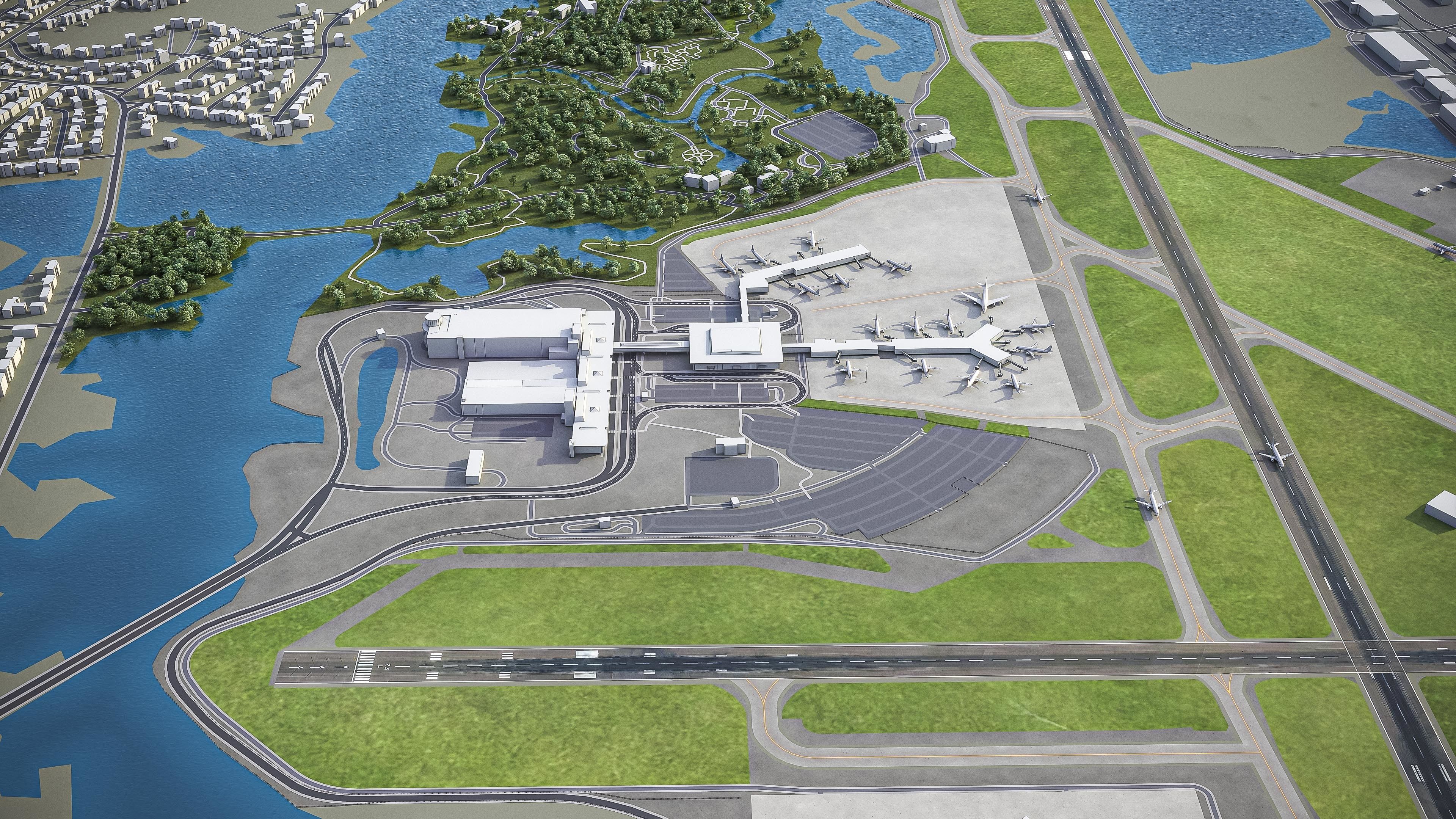 Norfolk International Airport - ORF Low-poly 3D model_2