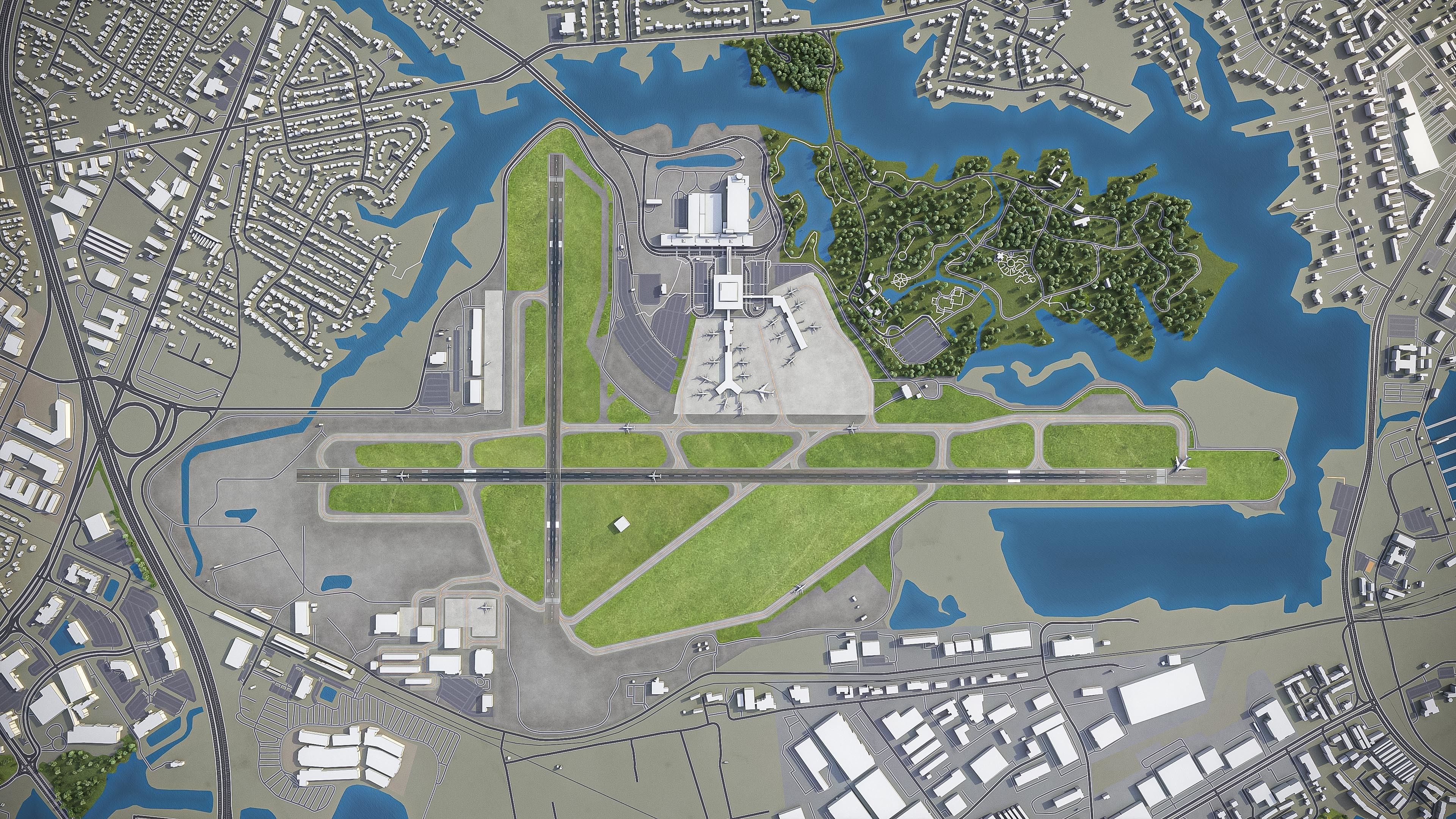 Norfolk International Airport - ORF Low-poly 3D model_8