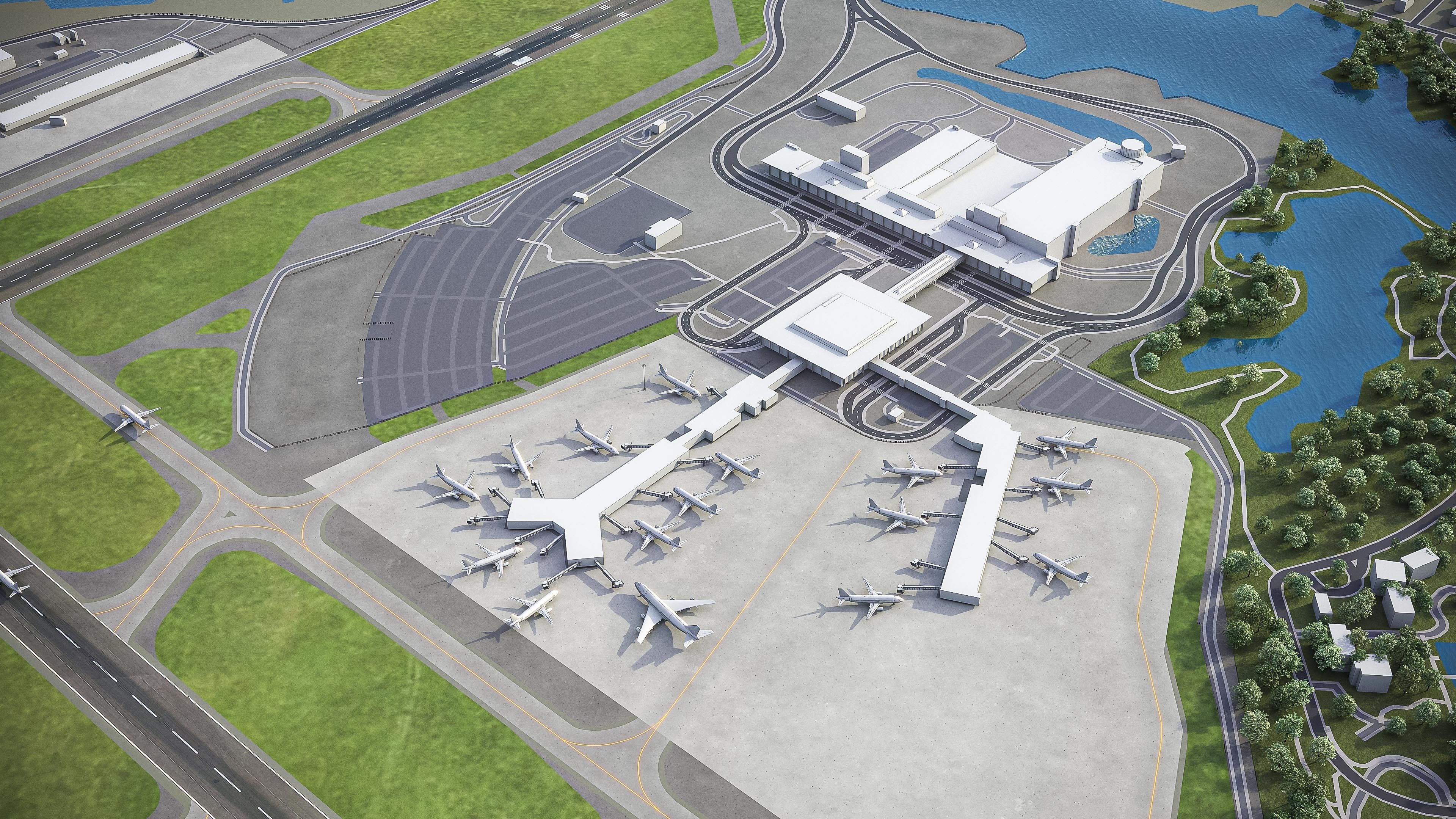 Norfolk International Airport - ORF Low-poly 3D model_5