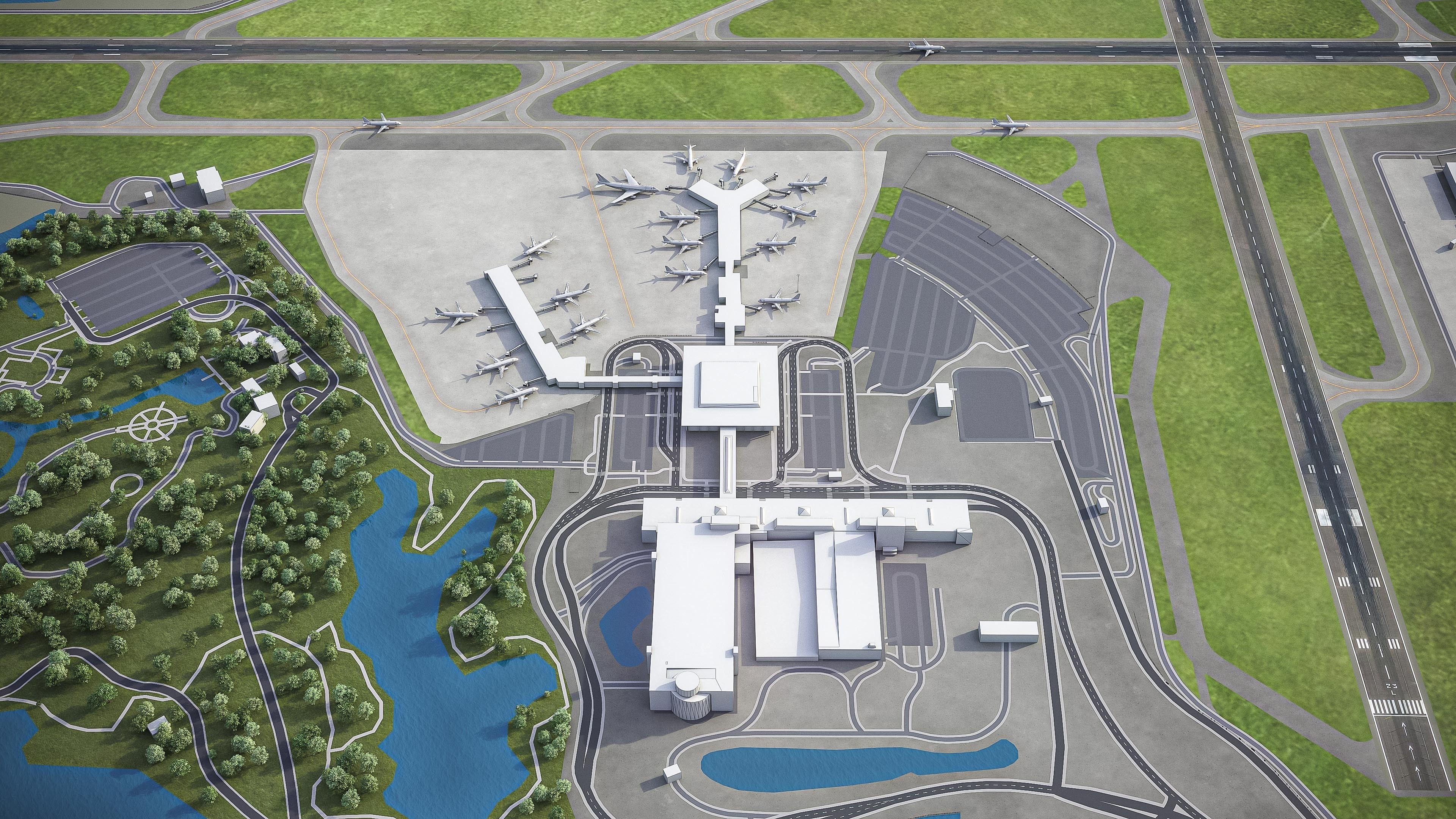Norfolk International Airport - ORF Low-poly 3D model_3