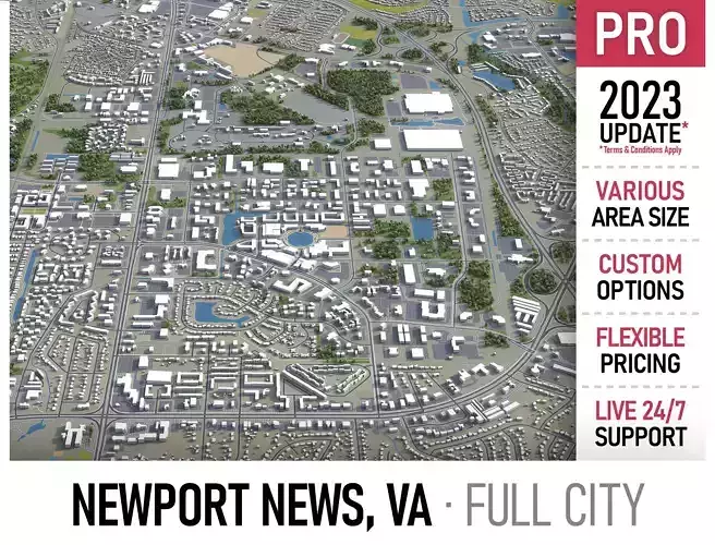 Newport News  Low-poly 3D model