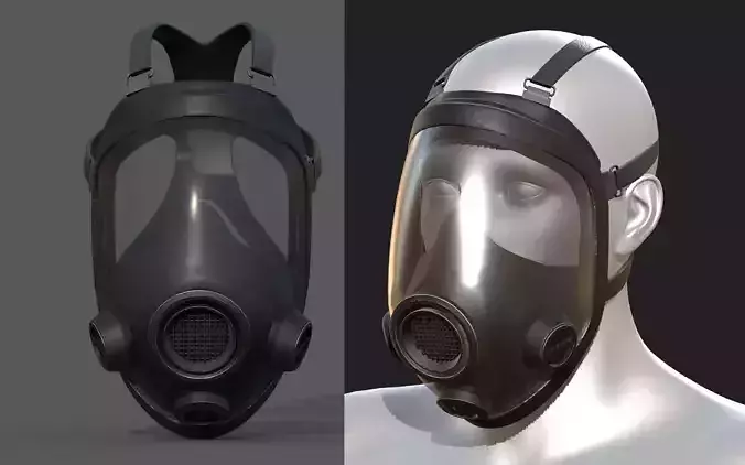 Gas mask helmet safety isolated plastic 