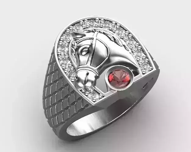 horse and Horseshoe Ring  Sculpture jewelry gold