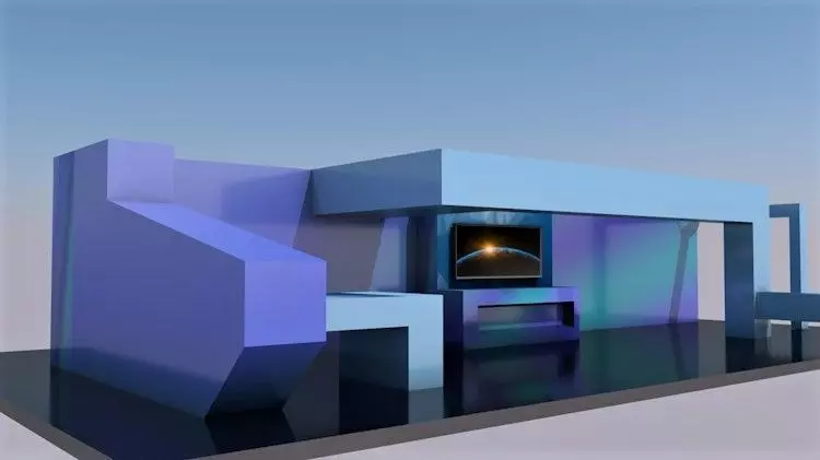 3d exhibition stand design Low-poly 3D model_0