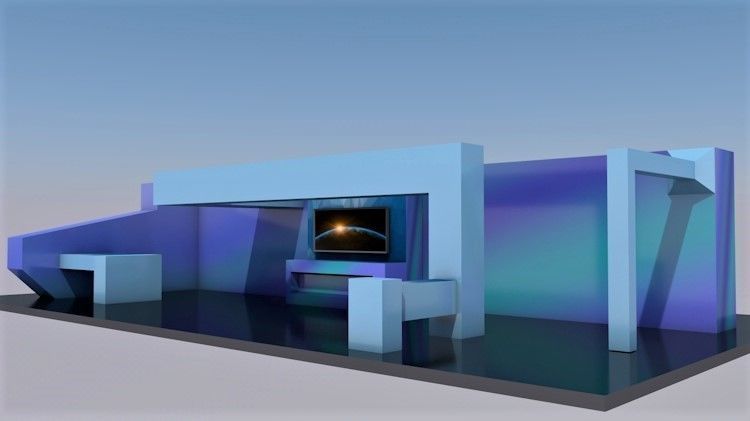 3d exhibition stand design Low-poly 3D model_1