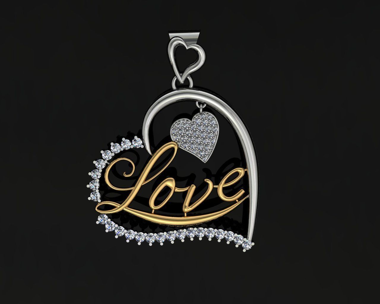 love pendant Free 3D print model_3