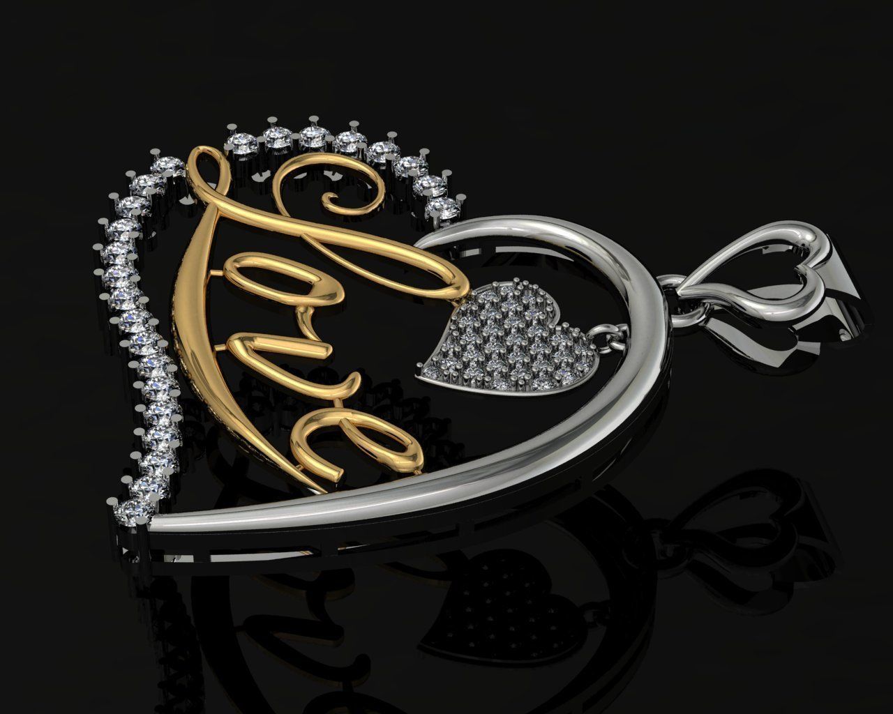 love pendant Free 3D print model_2