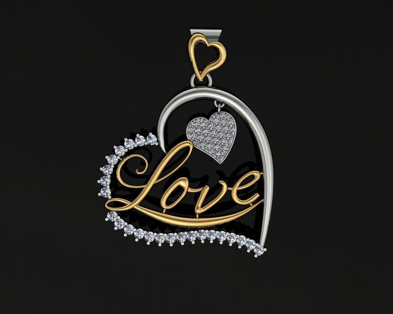 love pendant Free 3D print model_1