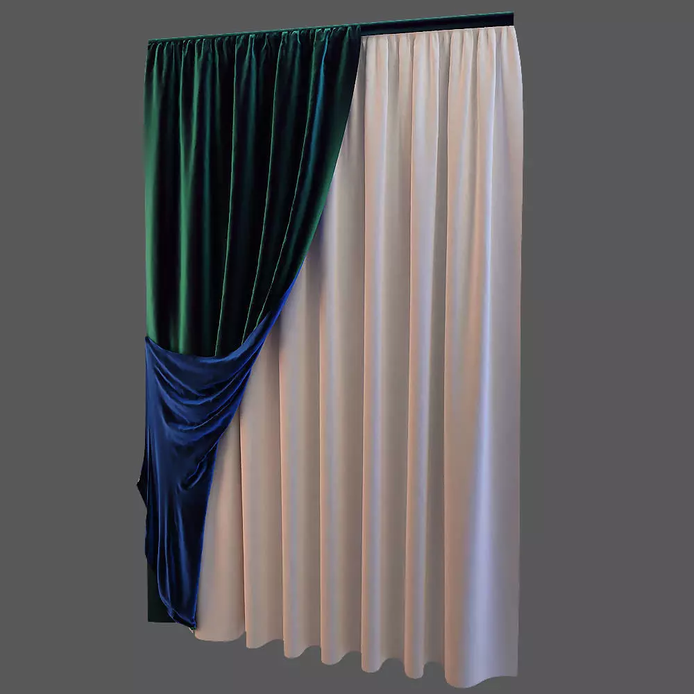 One sided Green Cloth Free 3D model_0