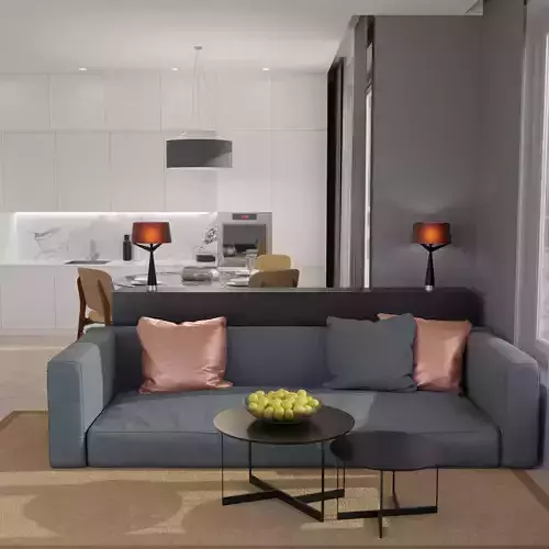 Modern interior Kitchen Guest room