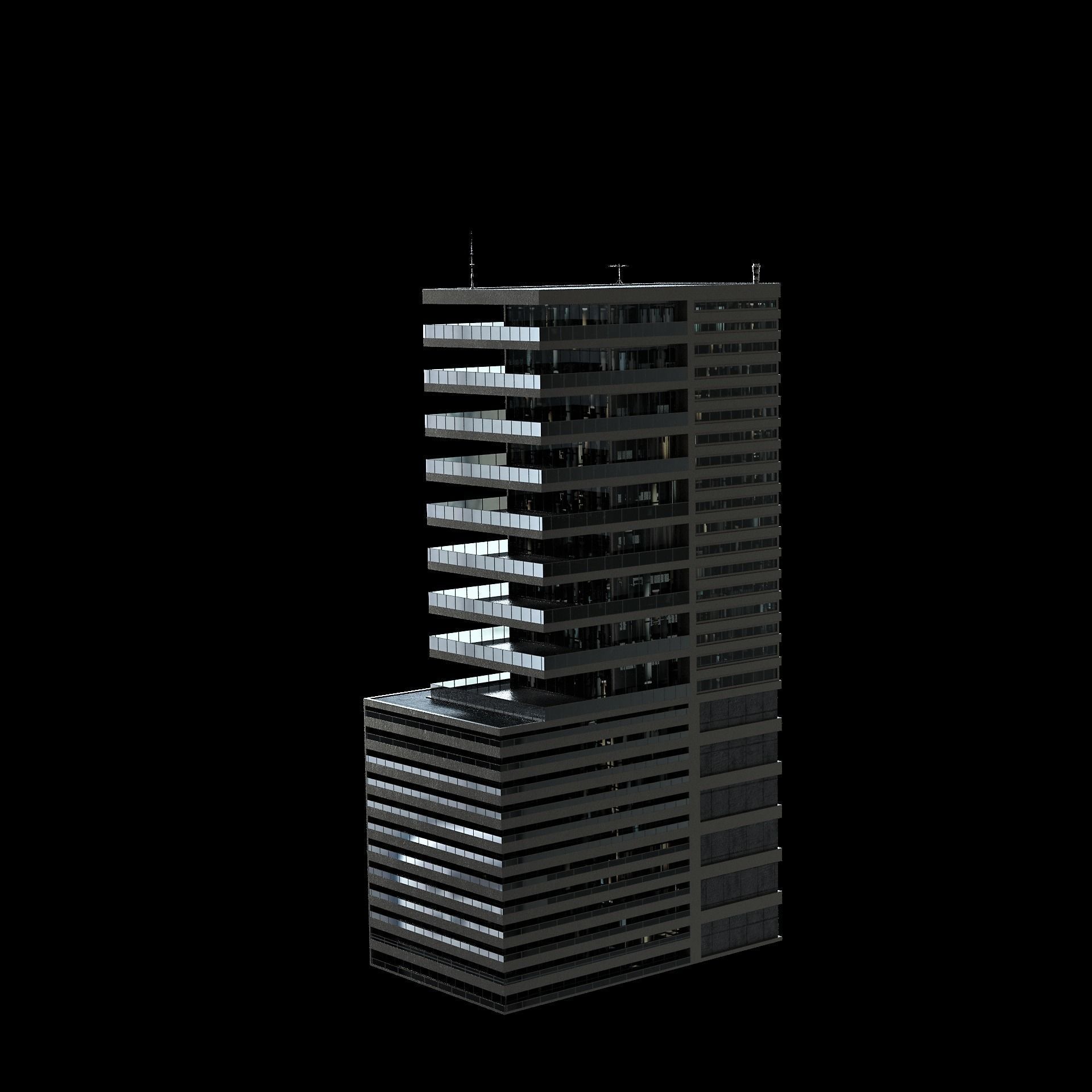 City Building Kitbash Pack 3D model_8
