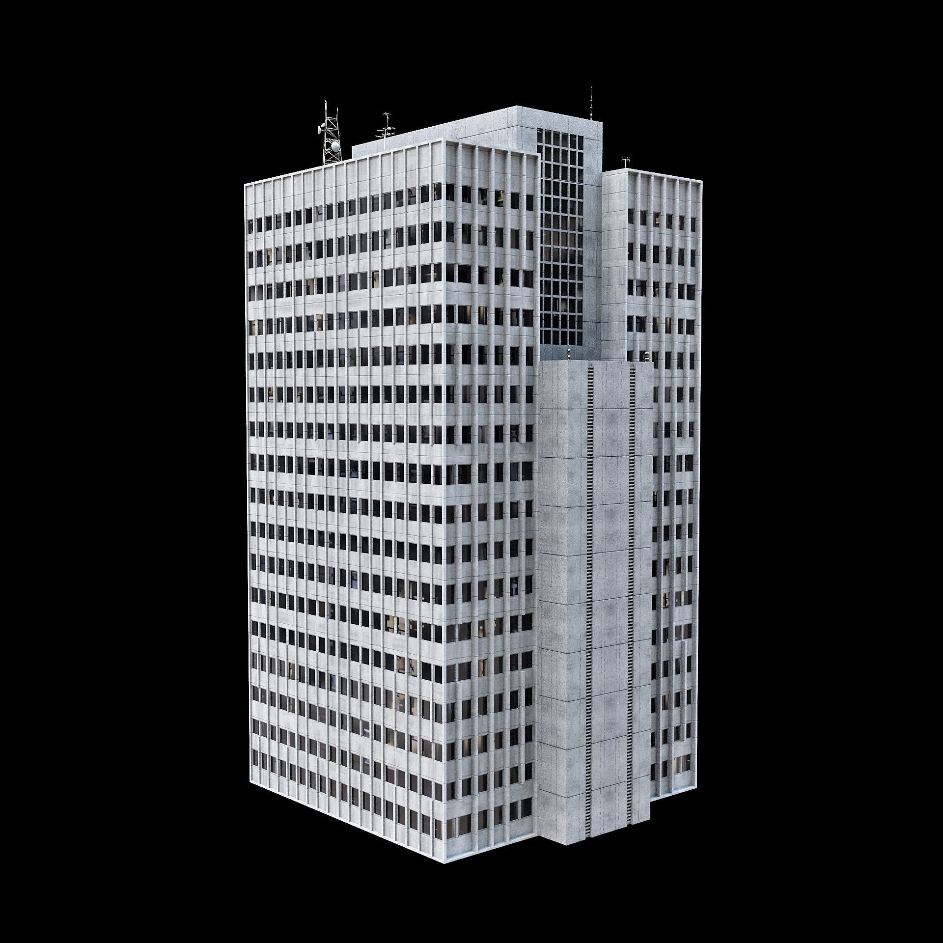 City Building Kitbash Pack 3D model_5