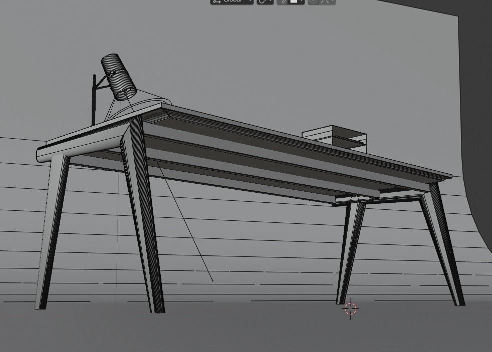 Decorated Desk 3D-Model 3D model_1