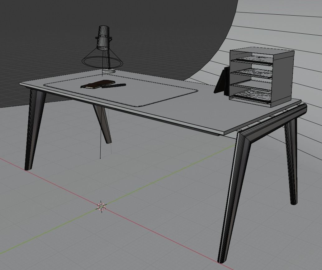 Decorated Desk 3D-Model 3D model_2