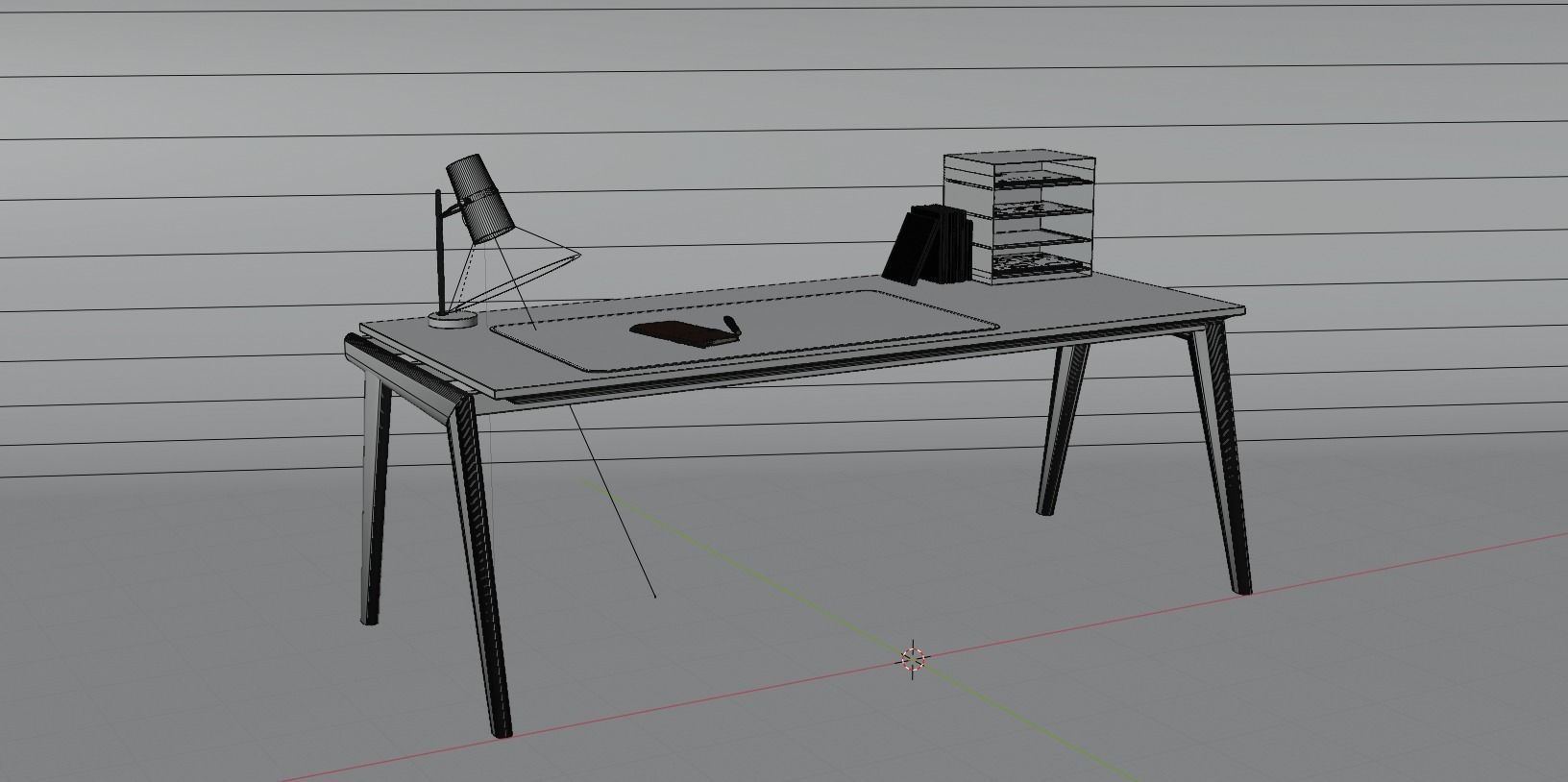 Decorated Desk 3D-Model 3D model_3