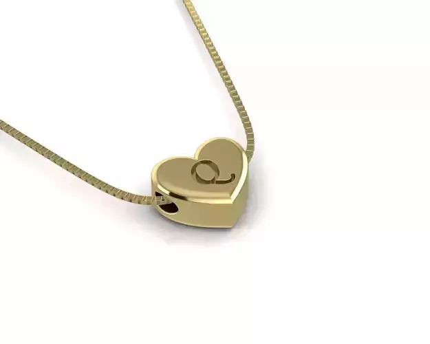 Pendant initial heart Q
