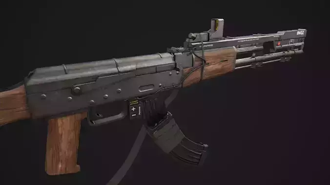 Elysium AK Rifle Low-poly 3D model