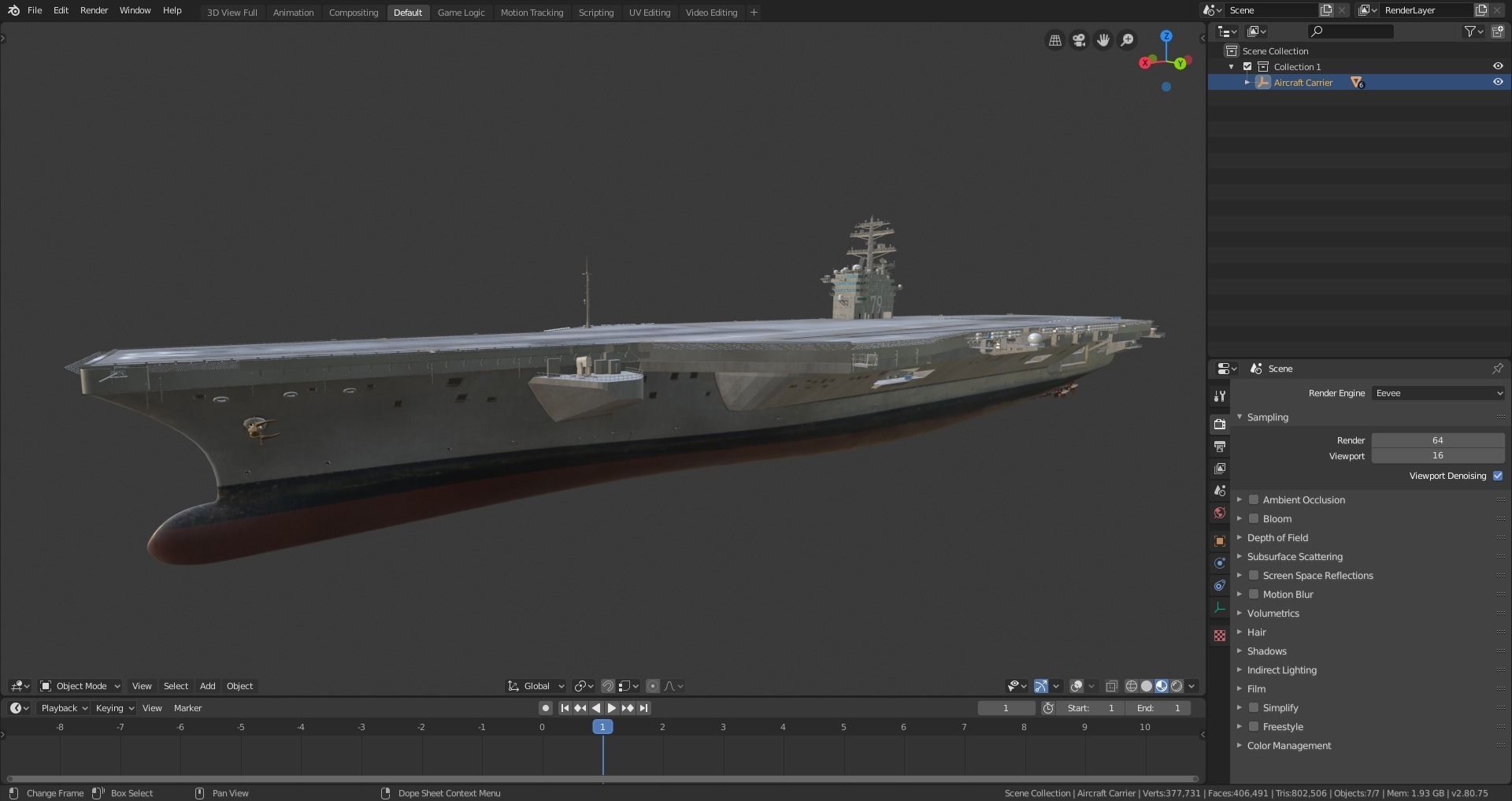 Aircraft Carrier 3D model_12