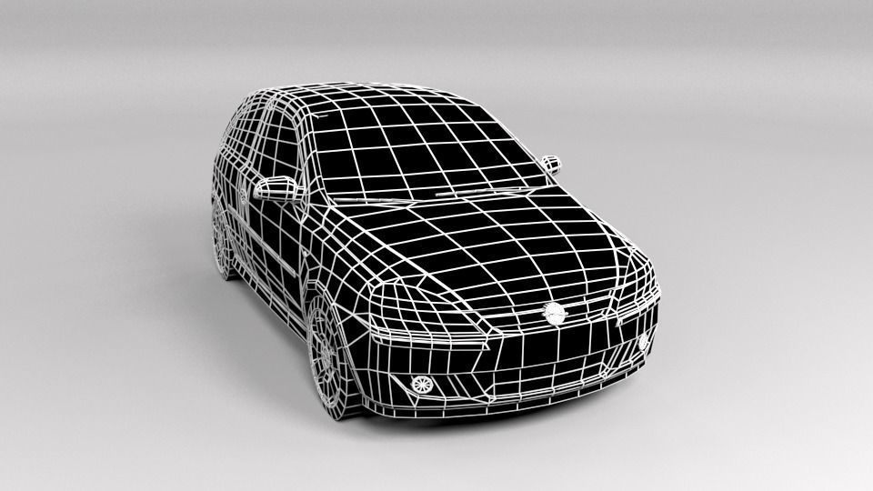 OPEL CORSA C 3D LOWPOLY Low-poly 3D model_1