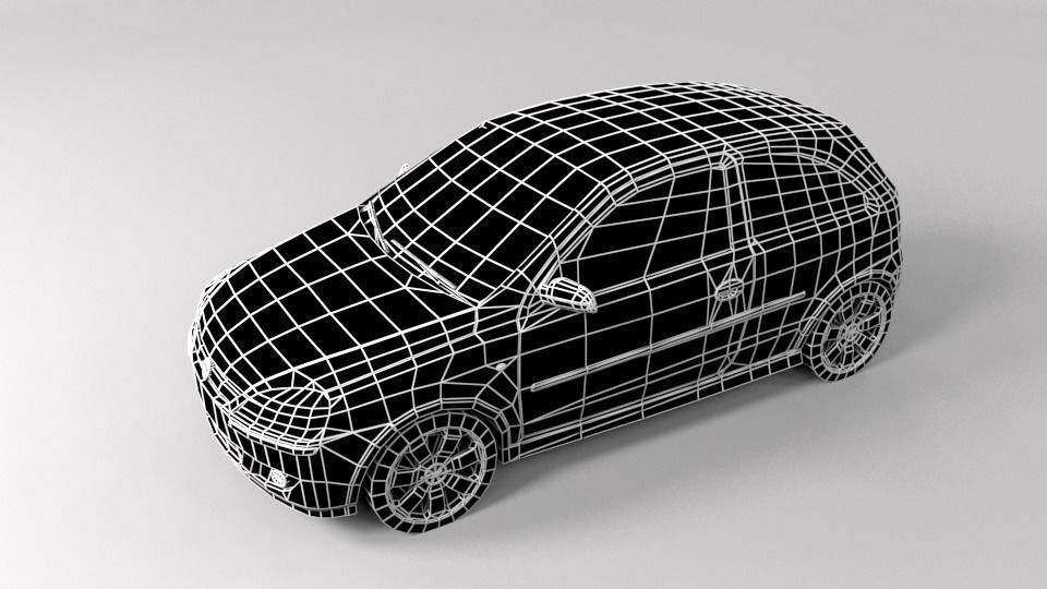 OPEL CORSA C 3D LOWPOLY Low-poly 3D model_4