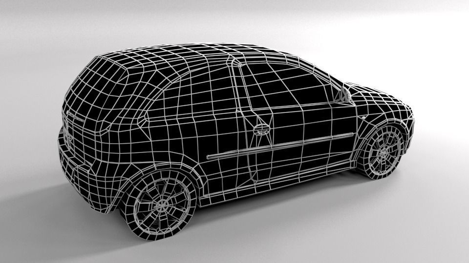 OPEL CORSA C 3D LOWPOLY Low-poly 3D model_7