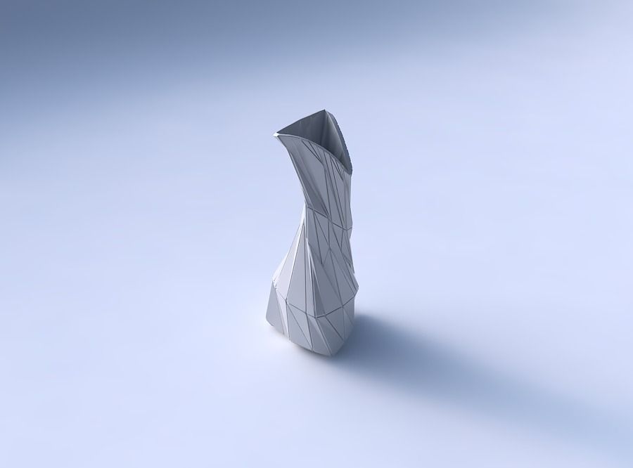 Vase twist puffy bent triangle with twisted random triangle p... 3D print model_3