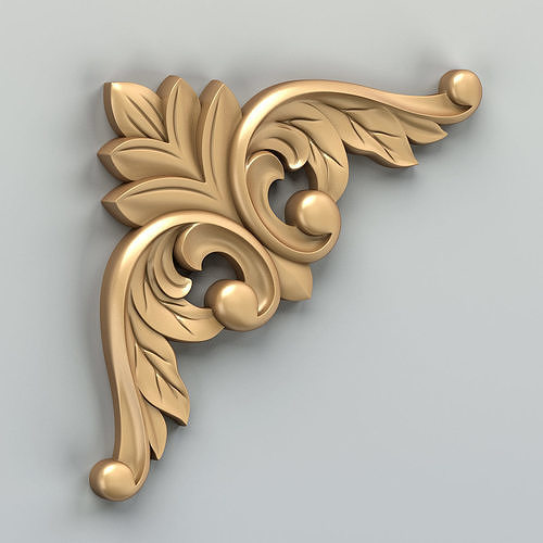 Carved decor corner 013 3D model