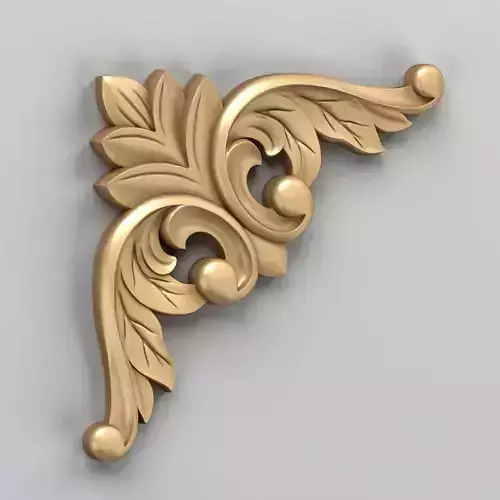 Carved decor corner 013 3D model